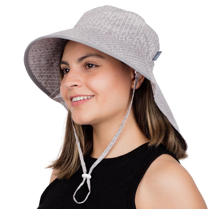 Jan & Jul UPF 50+ Women Sun-hat with Neck-Flap, Wide Brim and Adjustable  Chin-Strap (Cotton Adventure: Prairie Flowers, M)