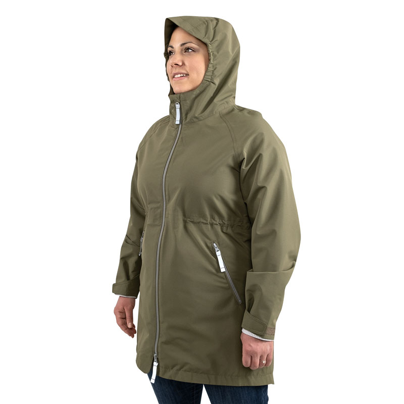 Womens Adjustable Rain Jackets | Army Green