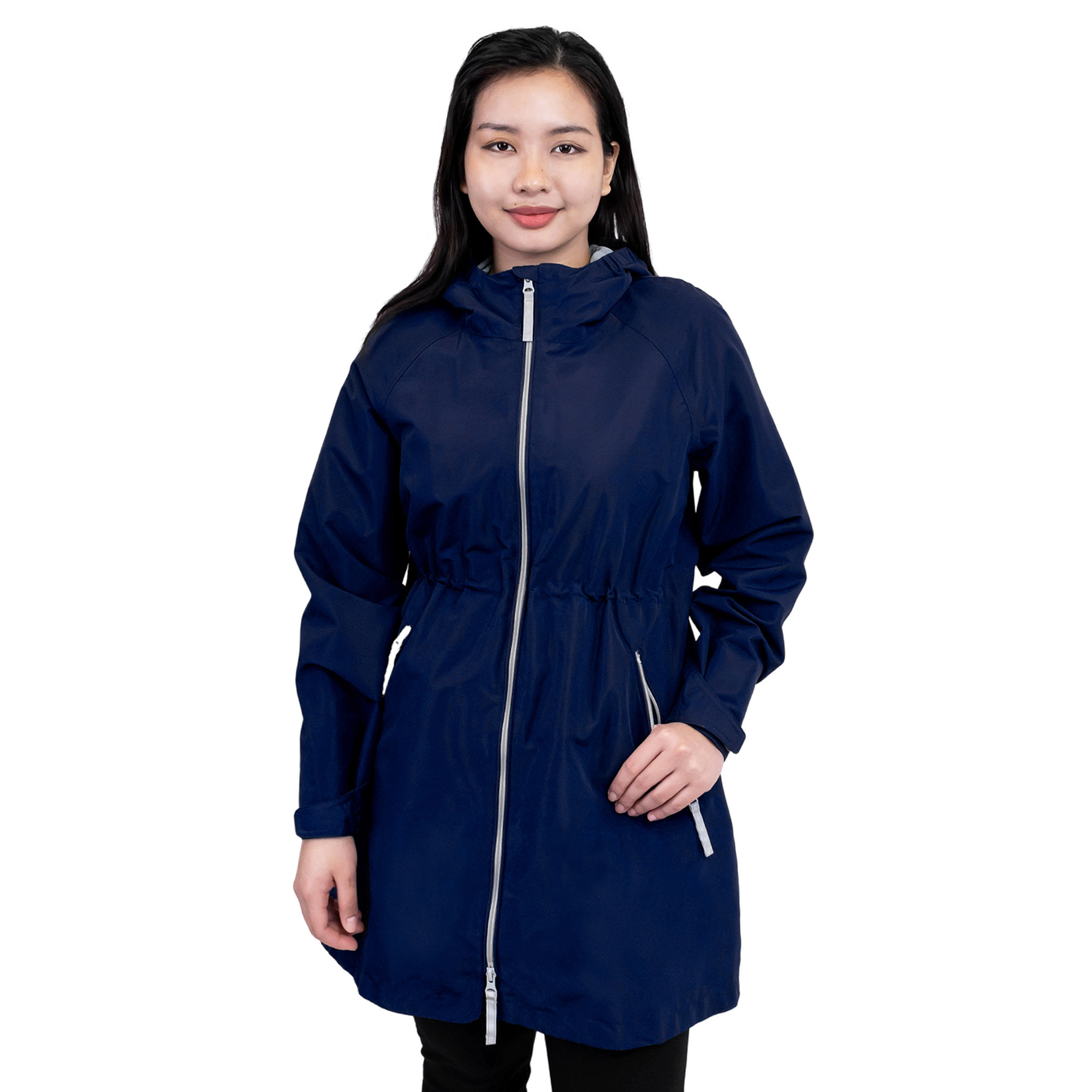 Womens Adjustable Rain Jackets | Navy Raincoat | Jan & Jul