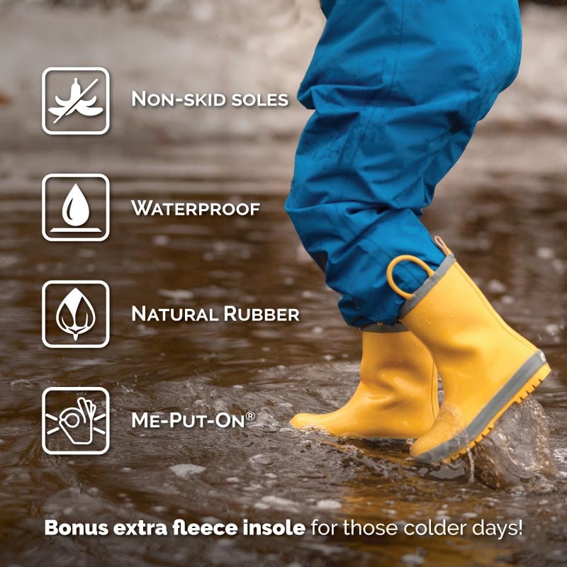 JAN JUL Puddle Dry Rain Boots for Toddlers and Kids