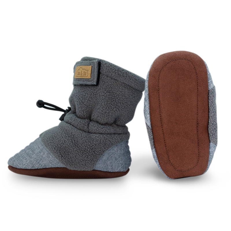 Baby Stay-Put Cozy Booties | Heather Grey