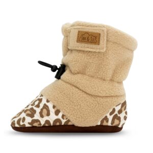 Baby Stay-Put Cozy Booties | Leopard