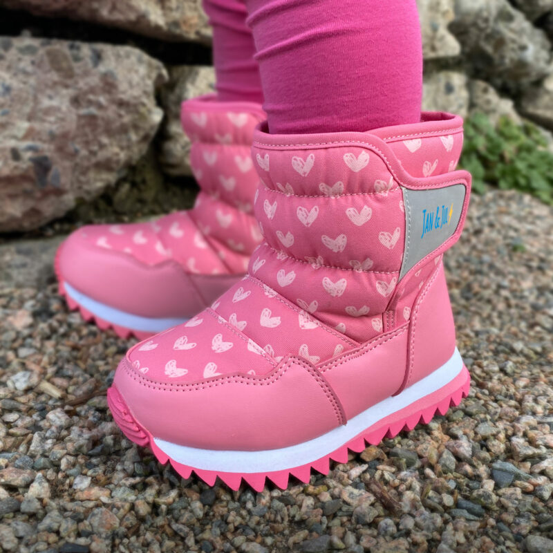 Kids Puffy Winter Boots | Hearts