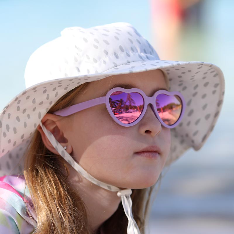 Kids Polarized Heart Sunglasses | Lavender