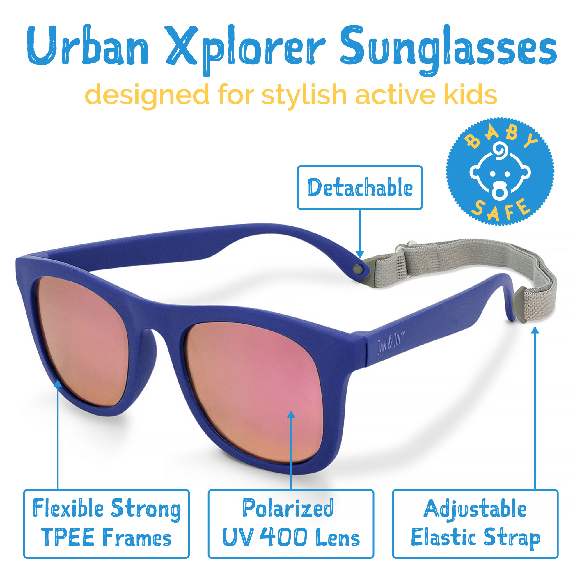 Jan & Jul Kids Urban Xplorer Sunglasses - Navy Aurora