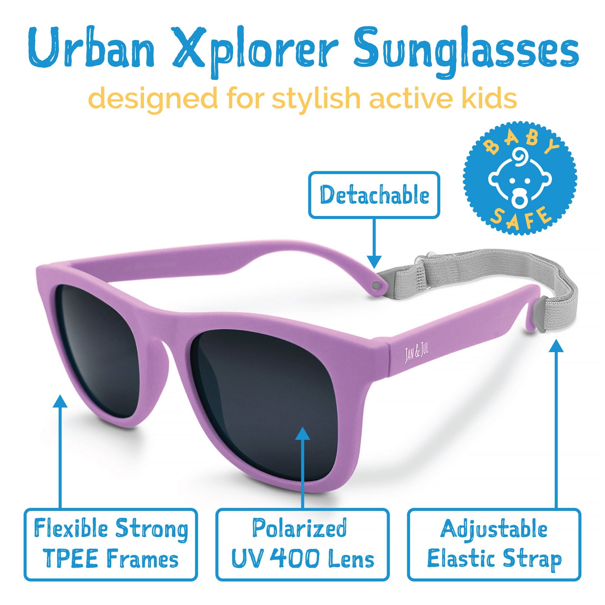 Jan & Jul Kids Urban Xplorer Sunglasses - Purple Popsicle