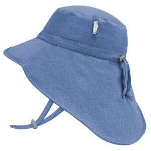 Kids Water Repellent Adventure Hats | Blue with Blue Trim
