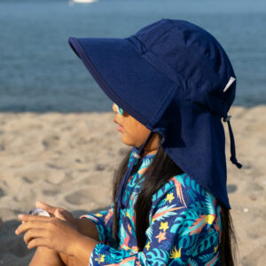 Kids Water Repellent Adventure Hats | Navy with Navy Trim