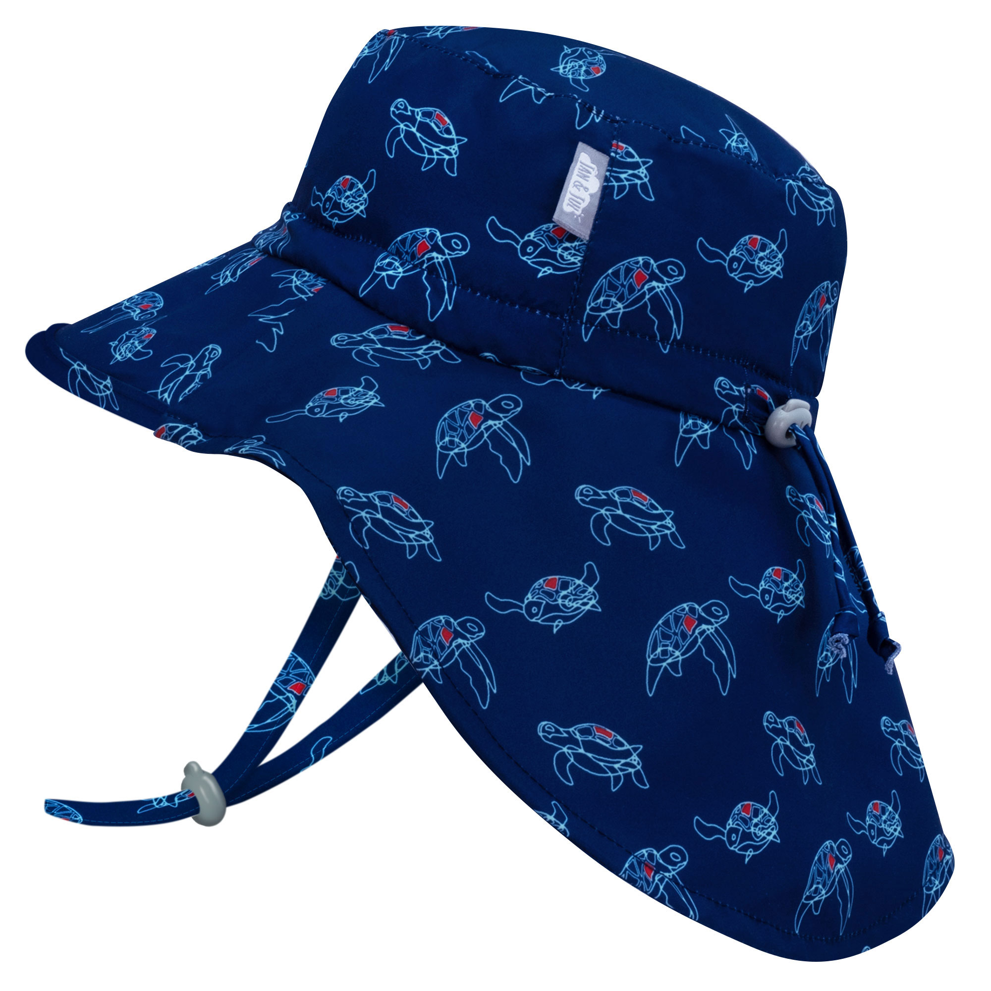 Jan & Jul Gro-with-me Aqua Dry Adventure Hat - Shark/Navy Trim