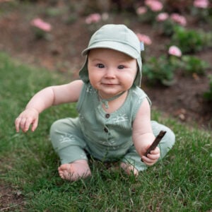 Sun Soft Baby Caps | Juniper Green