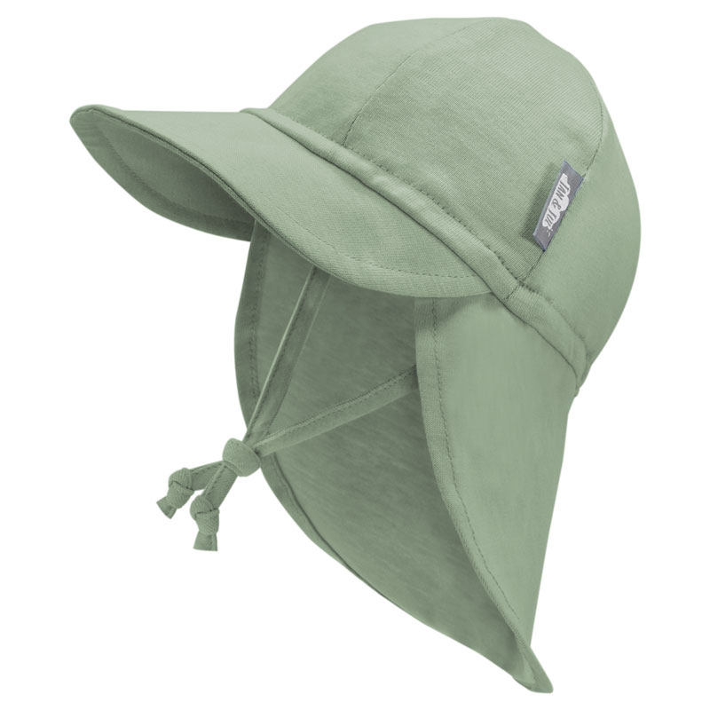 Sun Soft Baby Caps | Juniper Green with Neck Flap | Jan & Jul