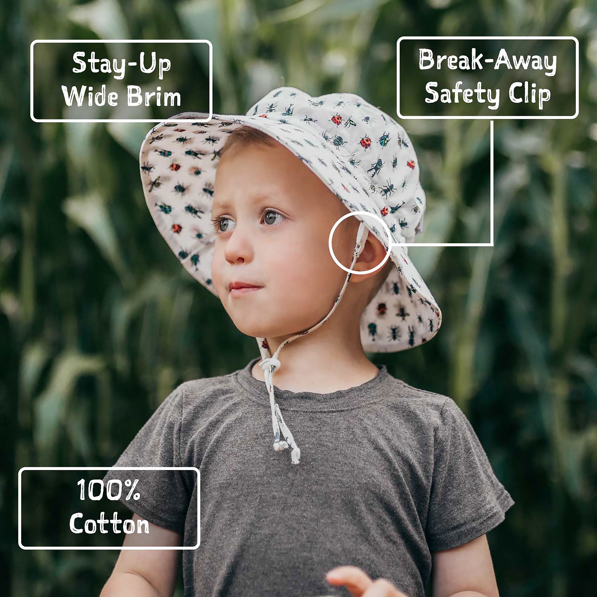 Kids Cotton Bucket Hats | Grey for Toddlers | Jan & Jul