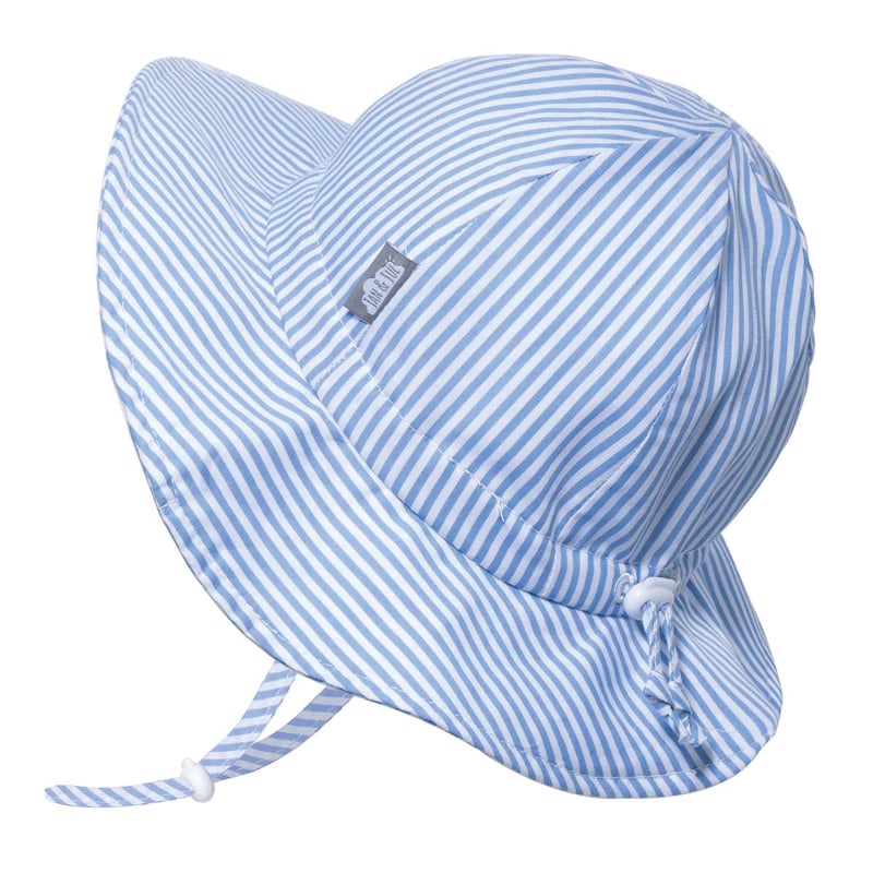 Kids Cotton Floppy Hats | Blue Stripes