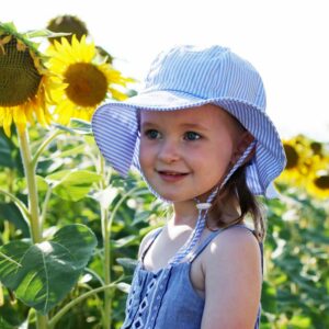 Kids Cotton Floppy Hats | Blue Stripes