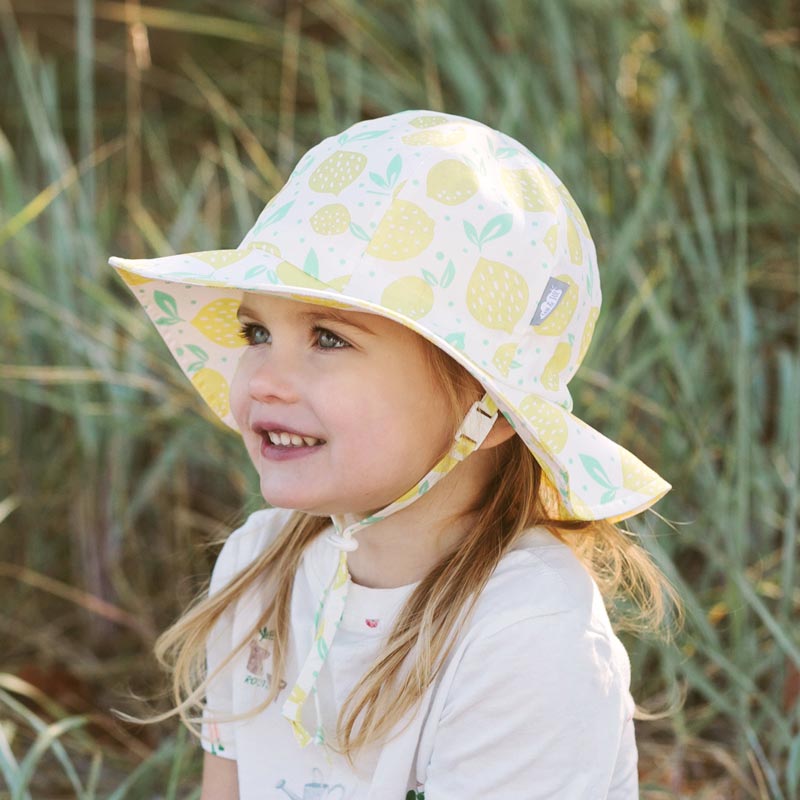 Kids Cotton Floppy Hats | Lemon Fresh 50+ UPF | Jan & Jul