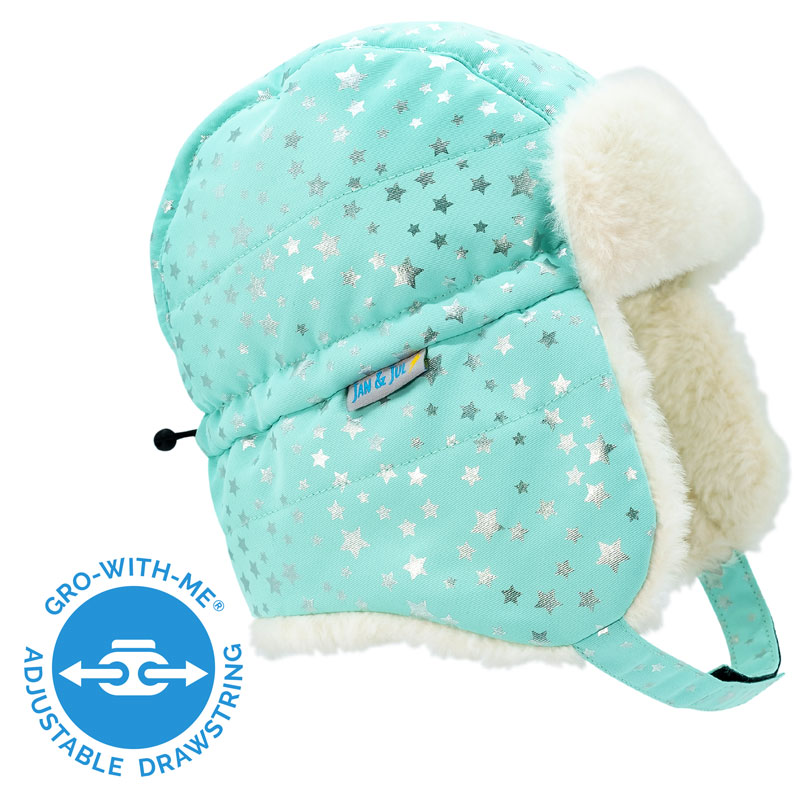 Kids Insulated Winter Hats | Mint Star Ushanka Style | Jan & Jul