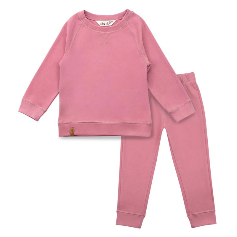 Kids Base Layer Set | Dusty Rose Thermals for Toddlers | Jan & Jul