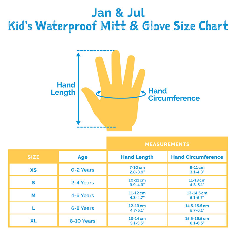 Waterproof Mitten Size Chart