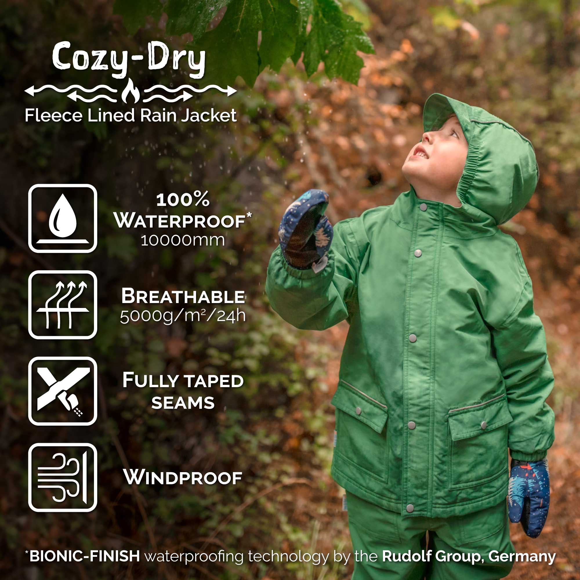 Childrens fleece lined raincoats on sale