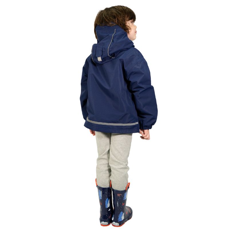 Kids Fleece Lined Rain Jackets | Navy Blue