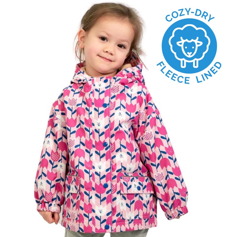 Girls fleece cheap raincoat