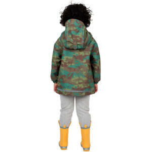 Kids Fleece Lined Rain Jackets | Woodland Camo