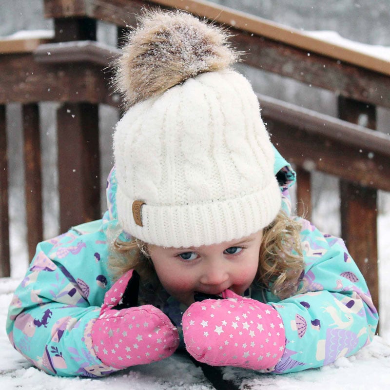 Kids Waterproof Mittens Watermelon Pink Star Snow Mitts