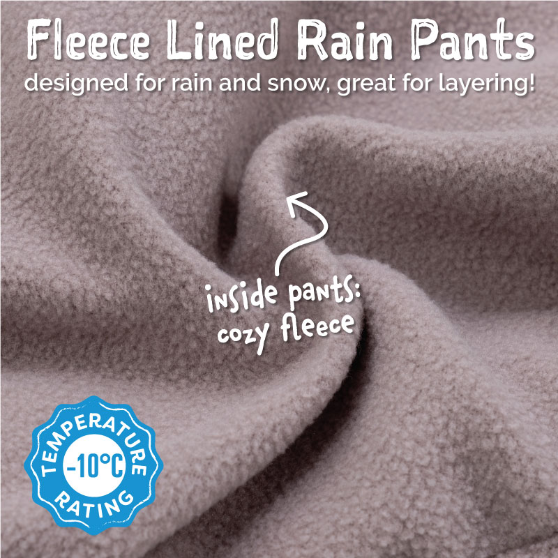Kids Fleece Lined Rain Pants