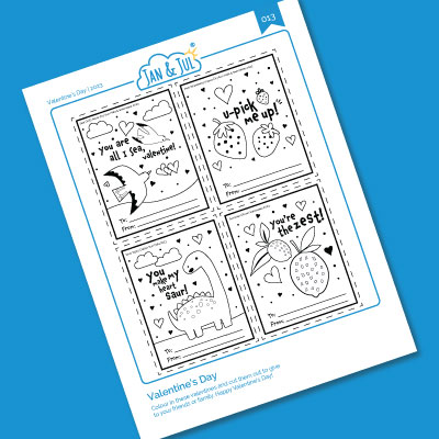 Kids Play Zone Valentines colouring Sheet